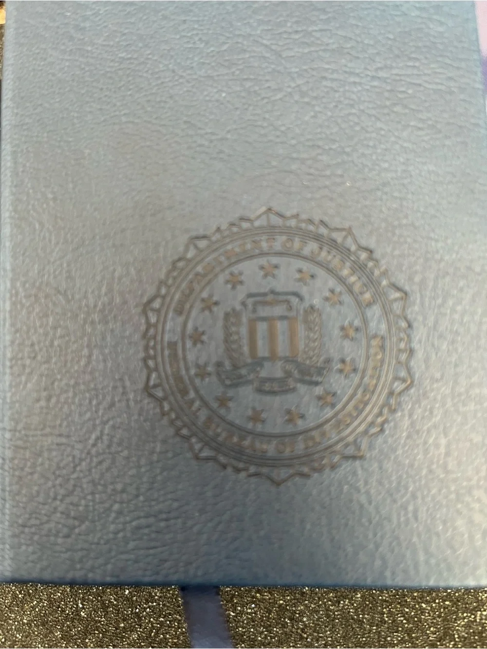 FBI Branded Blue Leather Notebook & Pen Set